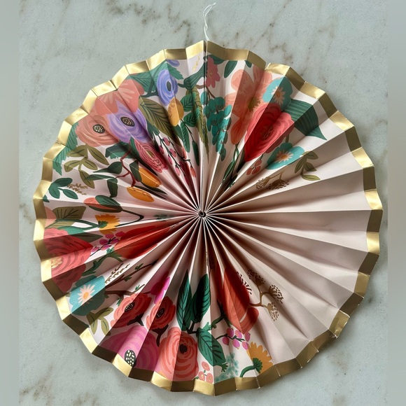 Set of 5 Rifle Paper Co Party Fans Garden Party | Rifle Paper Garden Party Set - Picture 11 of 13